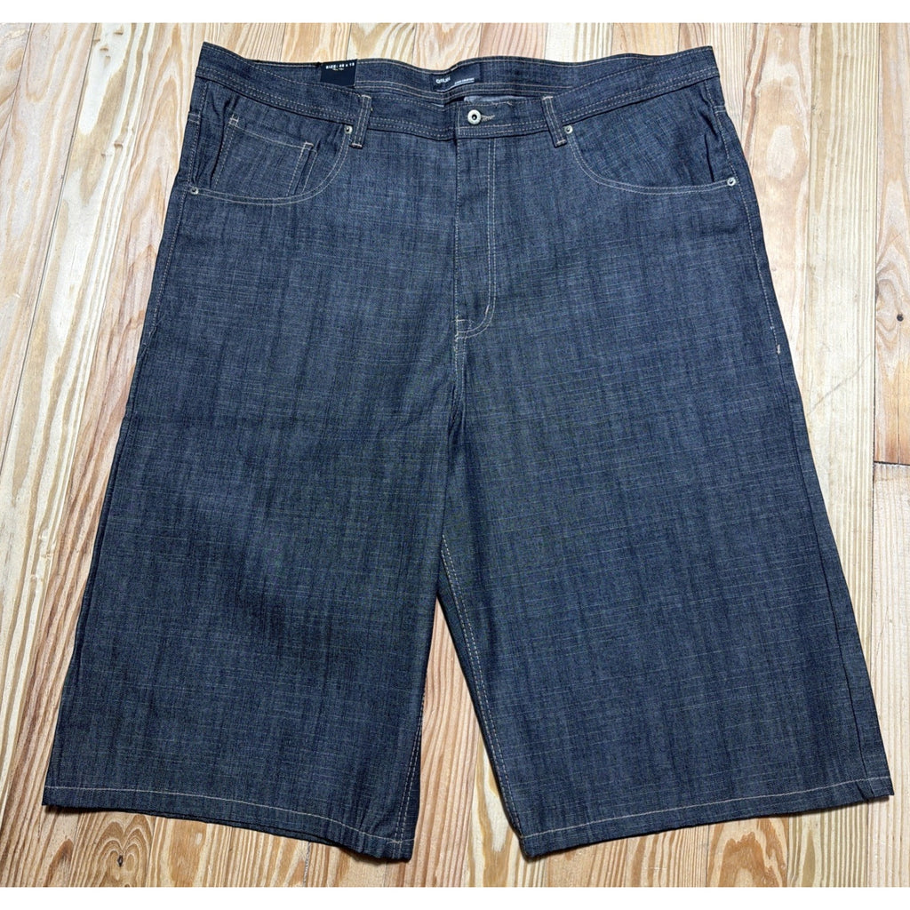 Vtg Y2K Qruel Loose Baggy Denim Jean Shorts 46x15 Streetwear Grunge Skater NWT