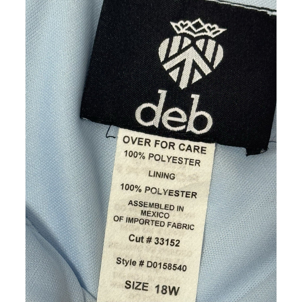 Deb Baby Blue Formal Dress Sheer Lined Sequins Dress Women’s Plus Size 18W NWT