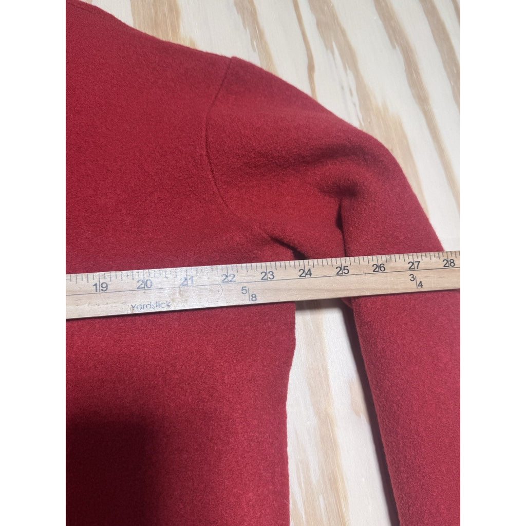 LIZ CLAIBORNE Women's Red Wool Button Front Coat/Jacket Made In USA Size L