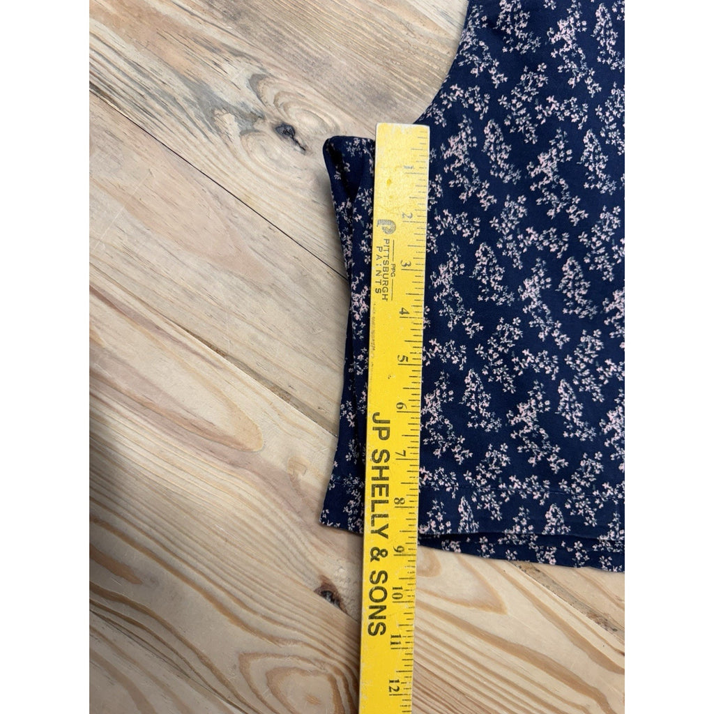 Lee Regular Fit Mid Rise Blue Pink Floral Shorts Stretch Pockets Women’s Size 14