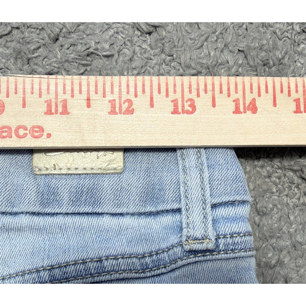Seven 7 Jeans Womens 6 Blue Tummyless High Rise Skinny Distressed