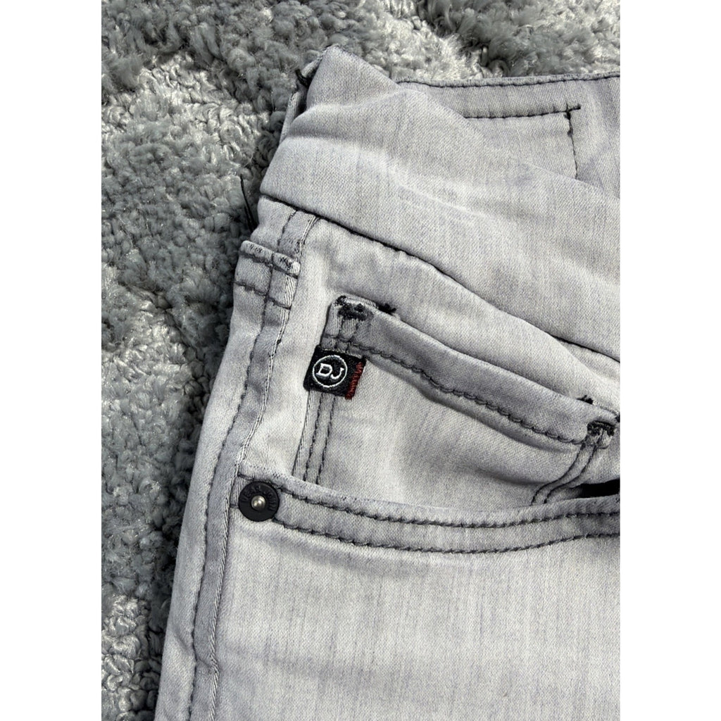 Dear John Size 26 Denim Jeans Joyrich Comfort Skinny Gray Raw Hem