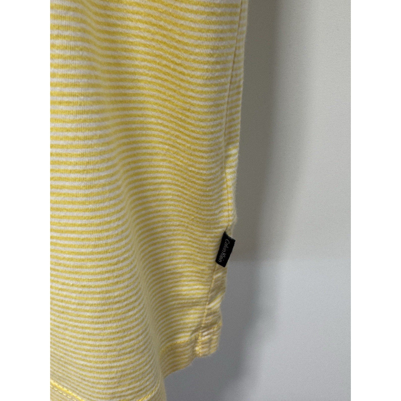 CALVIN KLEIN Yellow White Striped Supima Cotton Crewneck Short-Sleeve T-Shirt 2X