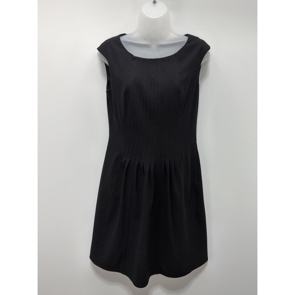 Calvin Klein Black Sleeveless Sheath pleated Dress Size 8