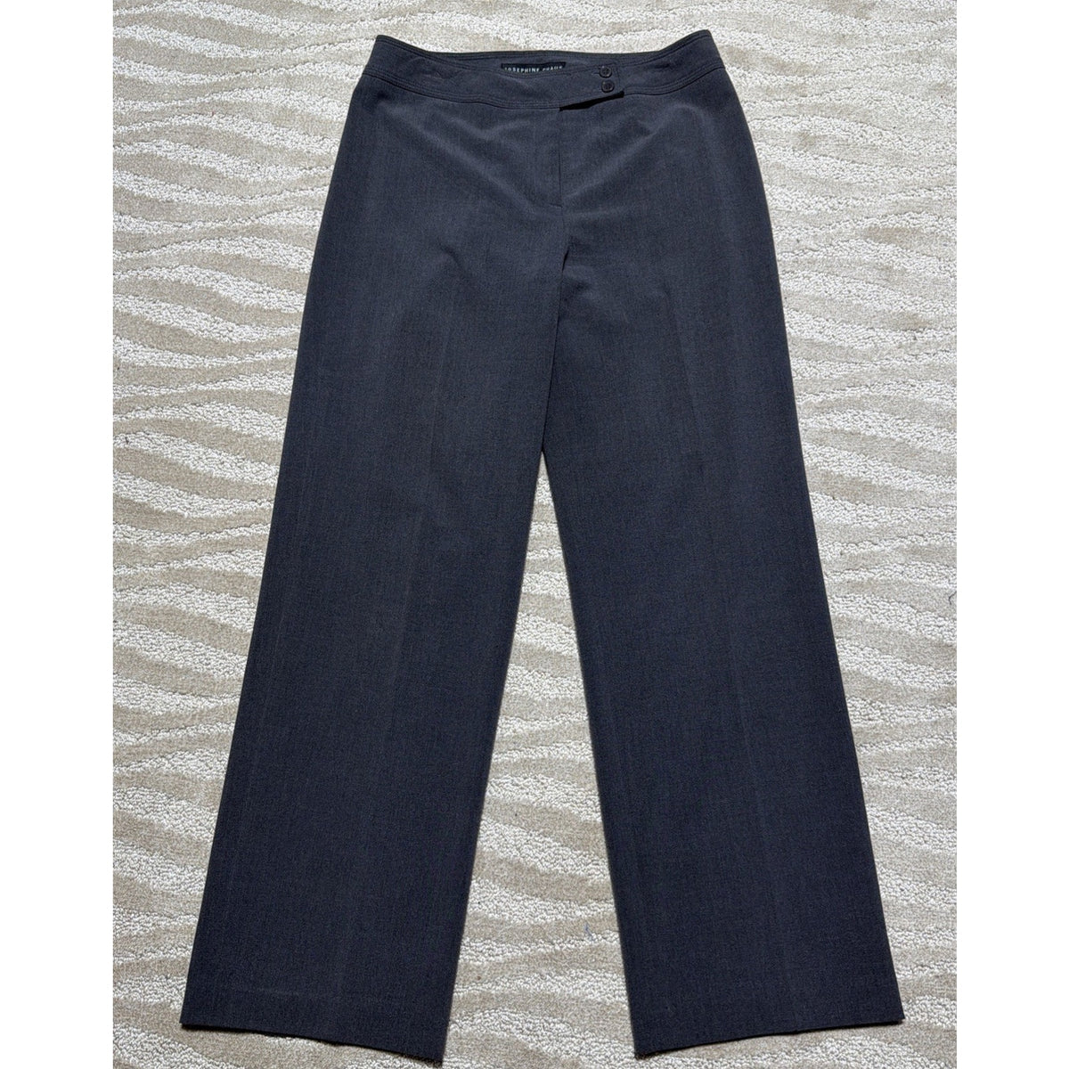 Josephine Chaus Pants Women’s 10 Gray HR Straight Leg Flat Front Office Career
