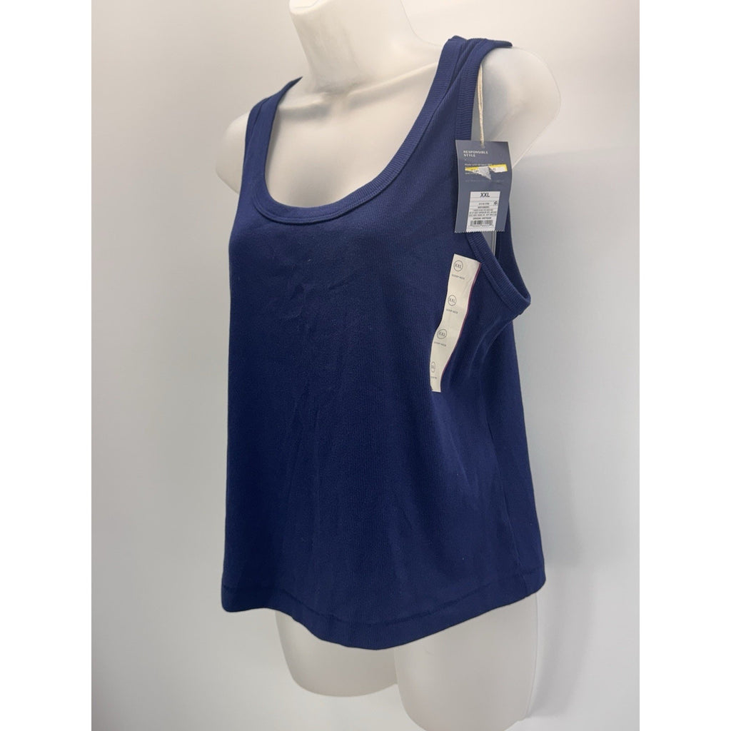 Universal Thread Ribbed Tank Top Women’s Size XXL Stretch Navy Blue