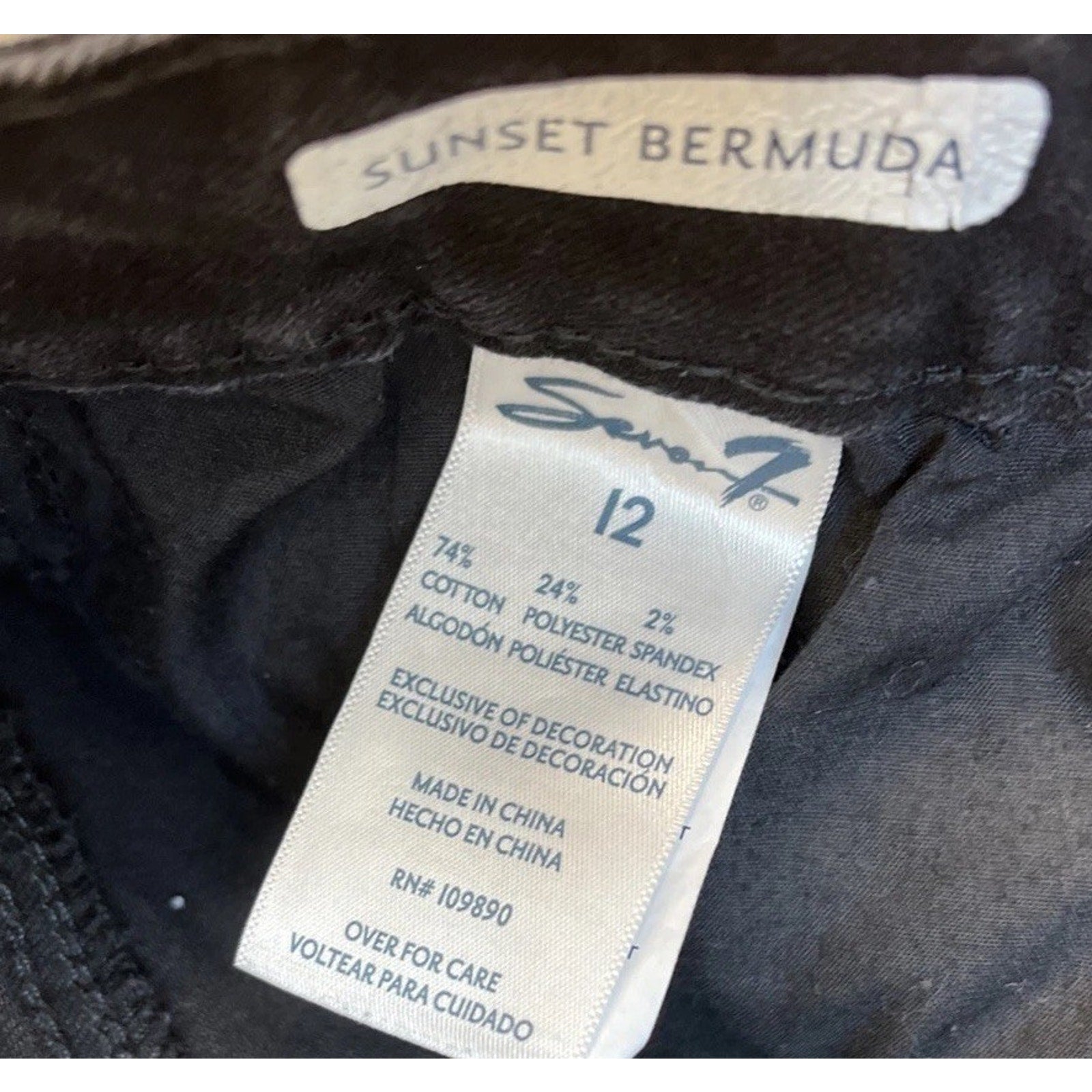 Seven7 Women's Sunset Bermuda Short Size 12 Black