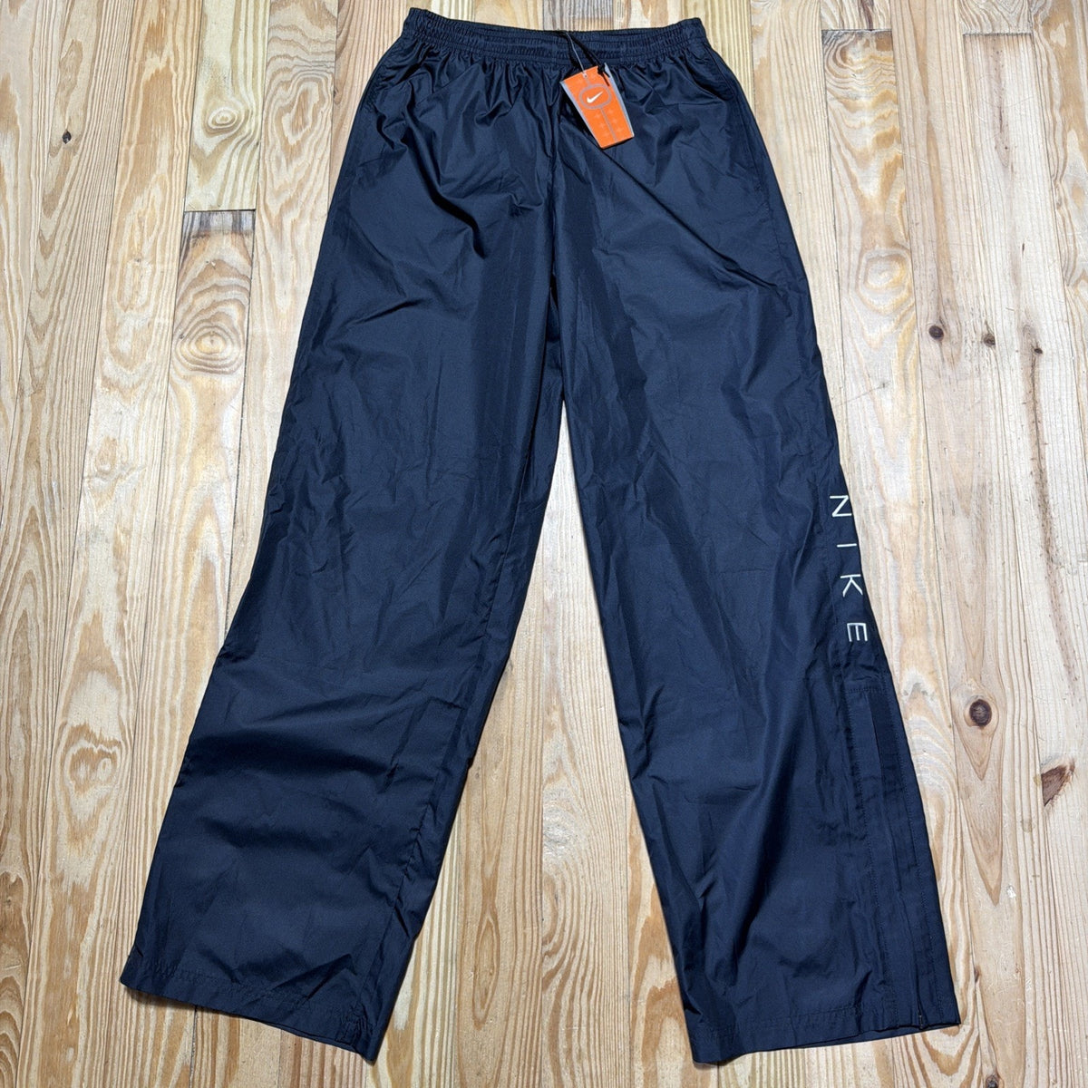 Vintage Nike Athletic Wind Breaker Pants Wide Leg Baggy Men's Size M Black NWT