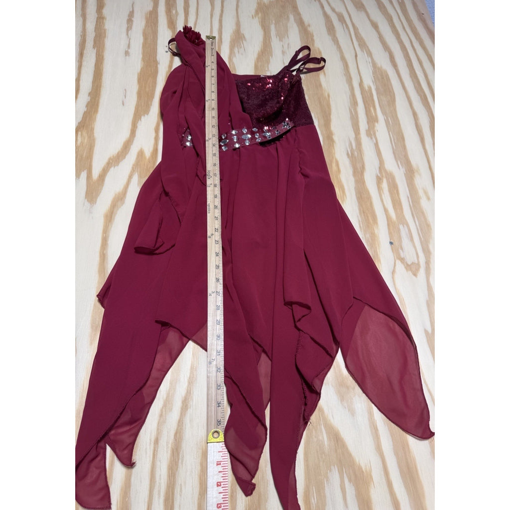 IBAKOM Imagine Better Apparel Red Sleeveless Dance Prom Formal Dress New Size S