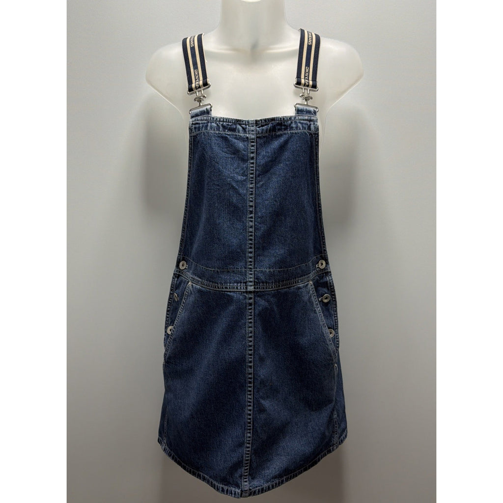 DKNY Jeans Denim Overall Dress Womens Petite Small Blue Bib Pinafore Jumper Y2K