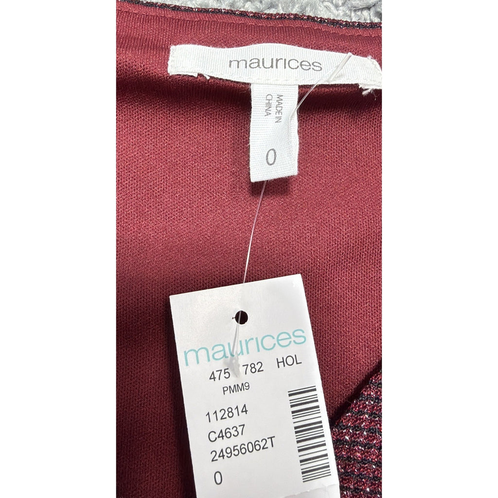 MAURICES PLUS SIZE 0 Shimmer Sparkle Balloon Sleeve Lined Top New With Tag