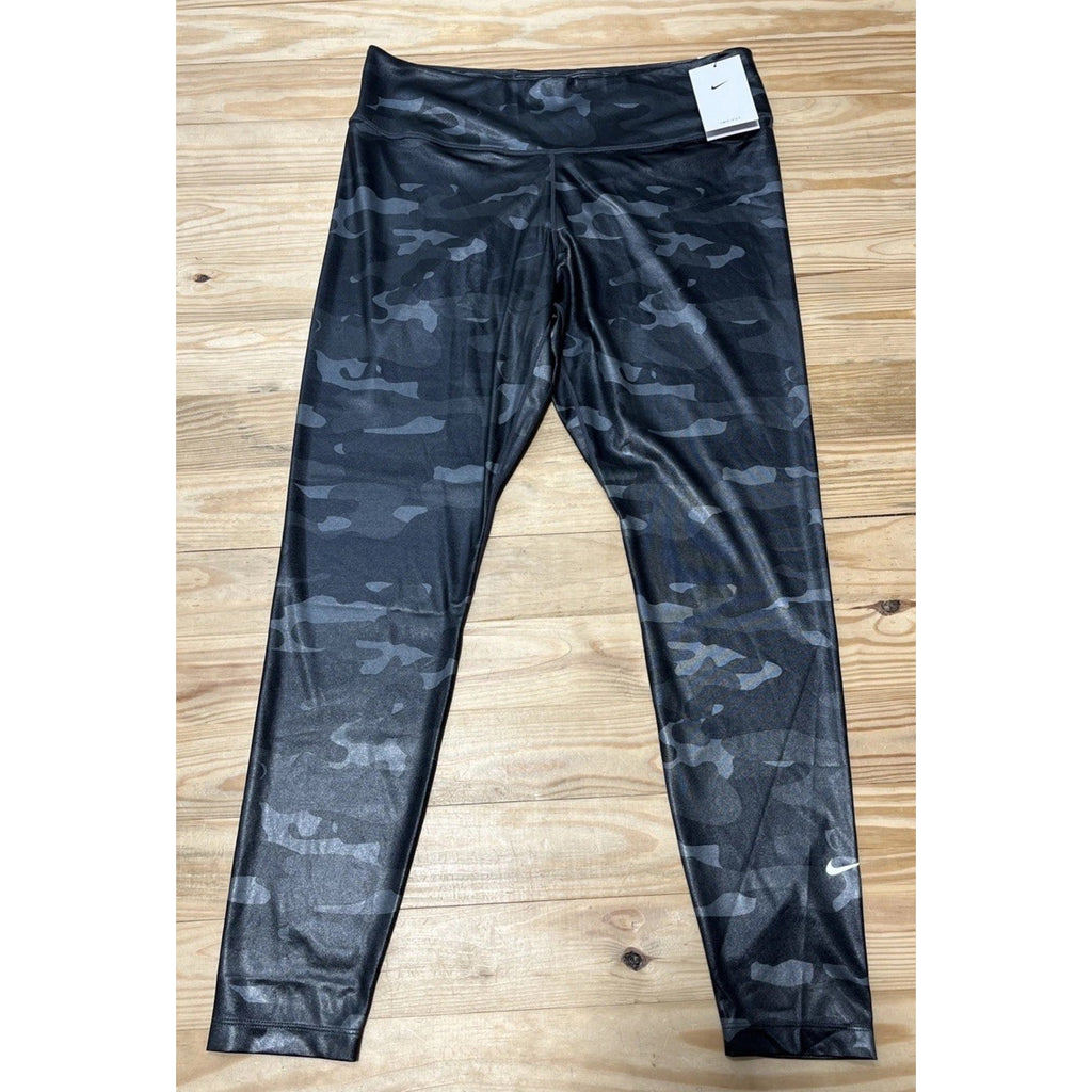 Nike Camo Leggings NEW Camouflage Dri Fit Full Length Mid Rise XL $70 Logo NWT