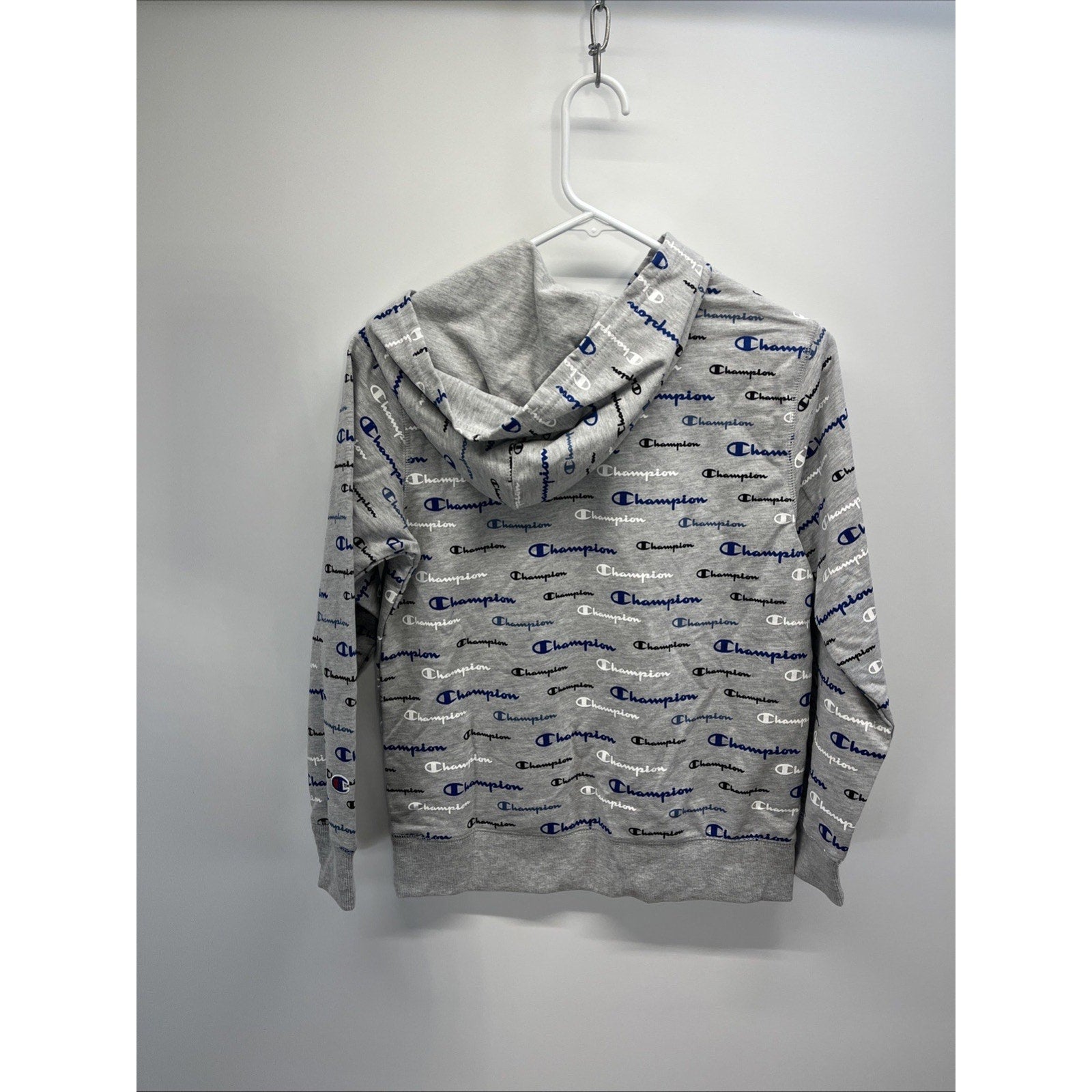$65 Champion Kids Boys Gray Hoodie Logo Print Pullover Sweater Size M