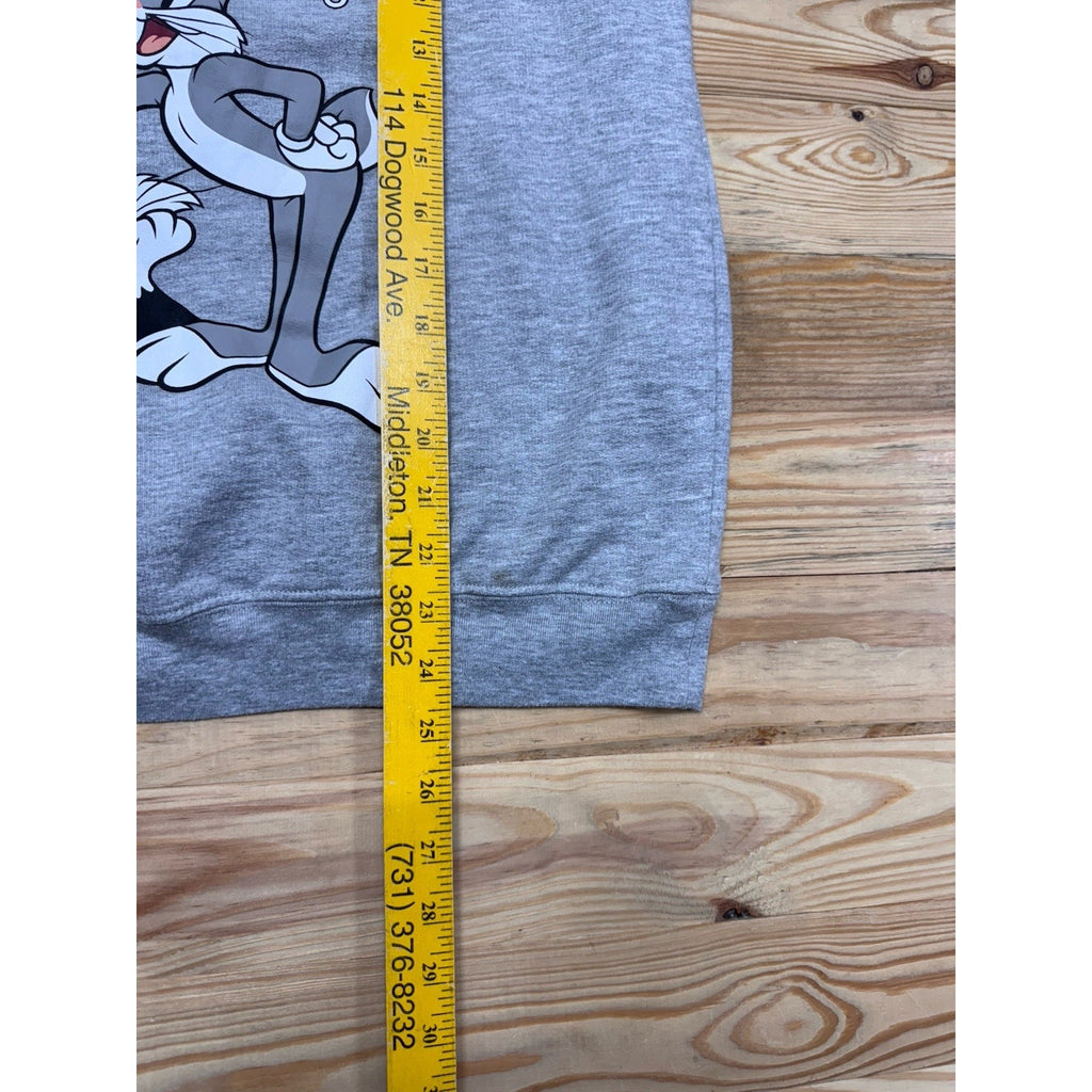 Looney Tunes Crewneck Sweatshirt Gray Bugs Tweety Sylvester Juniors Size L
