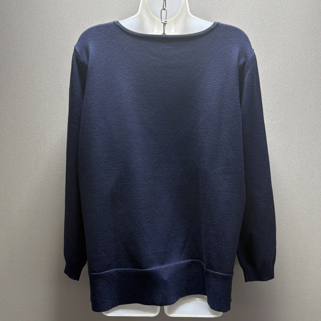 Astrologie Cowgirl Boots Sweater Womens L Navy Blue Western Intarsia Soft Knit