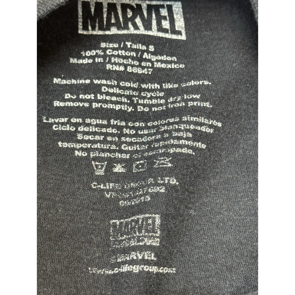 Marvel Shirt Men's Small Classic Black Graphic Cotton Tee
