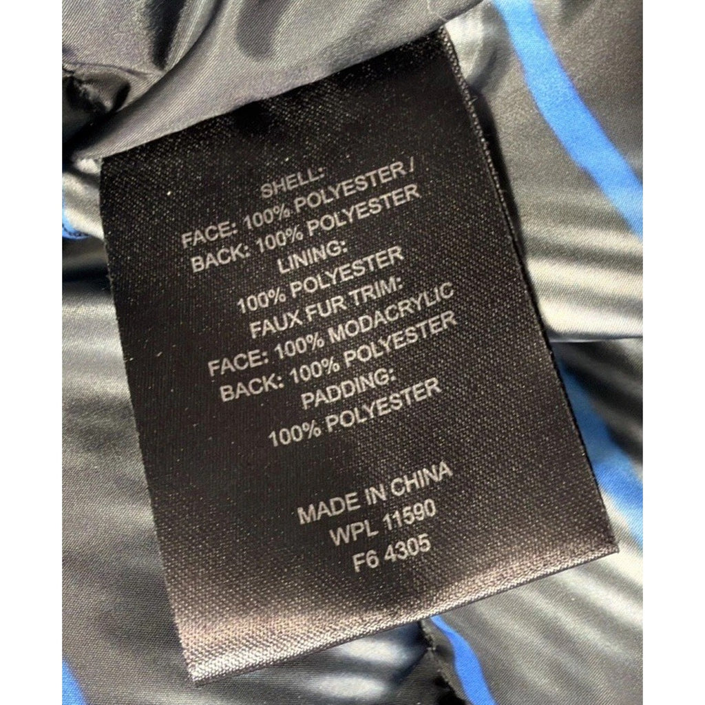New VRY WRM Winter Jacket Coat Parka Hooded Black Blue L Large #F64305 MSRP $325
