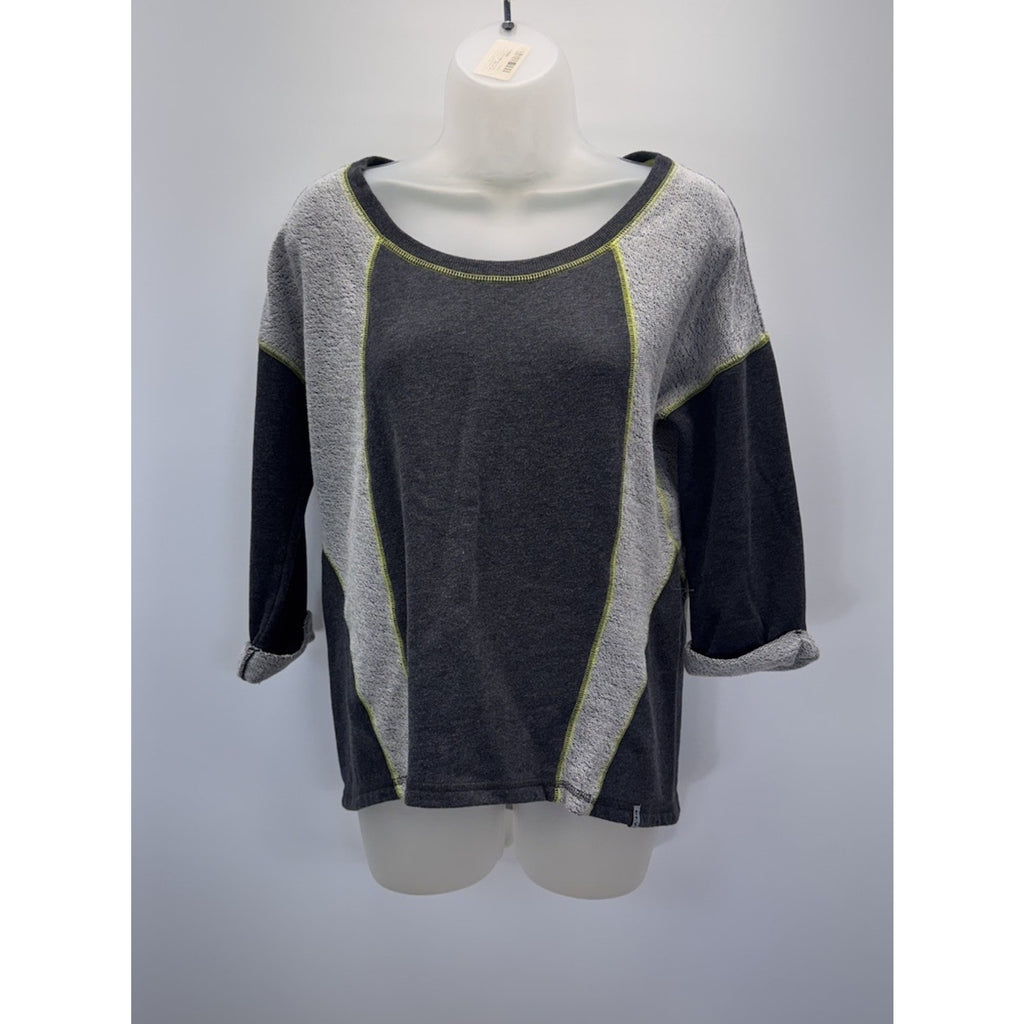 Marc New York Performance Long Sleeve Sweatshirt Women’s Medium Black/Gray/Yello