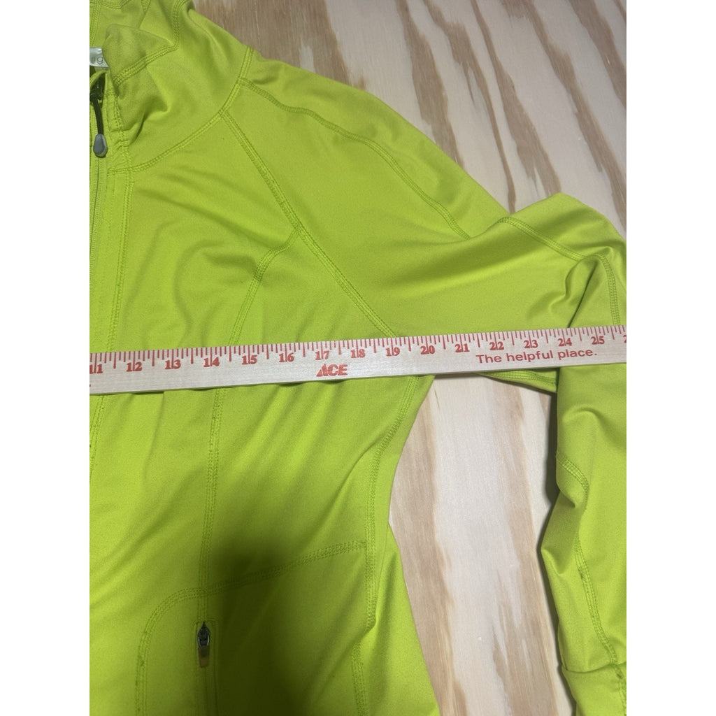 Tangerine Women’s L Neon Sulphur Green Full Zip Athletic Running Jacket Zip