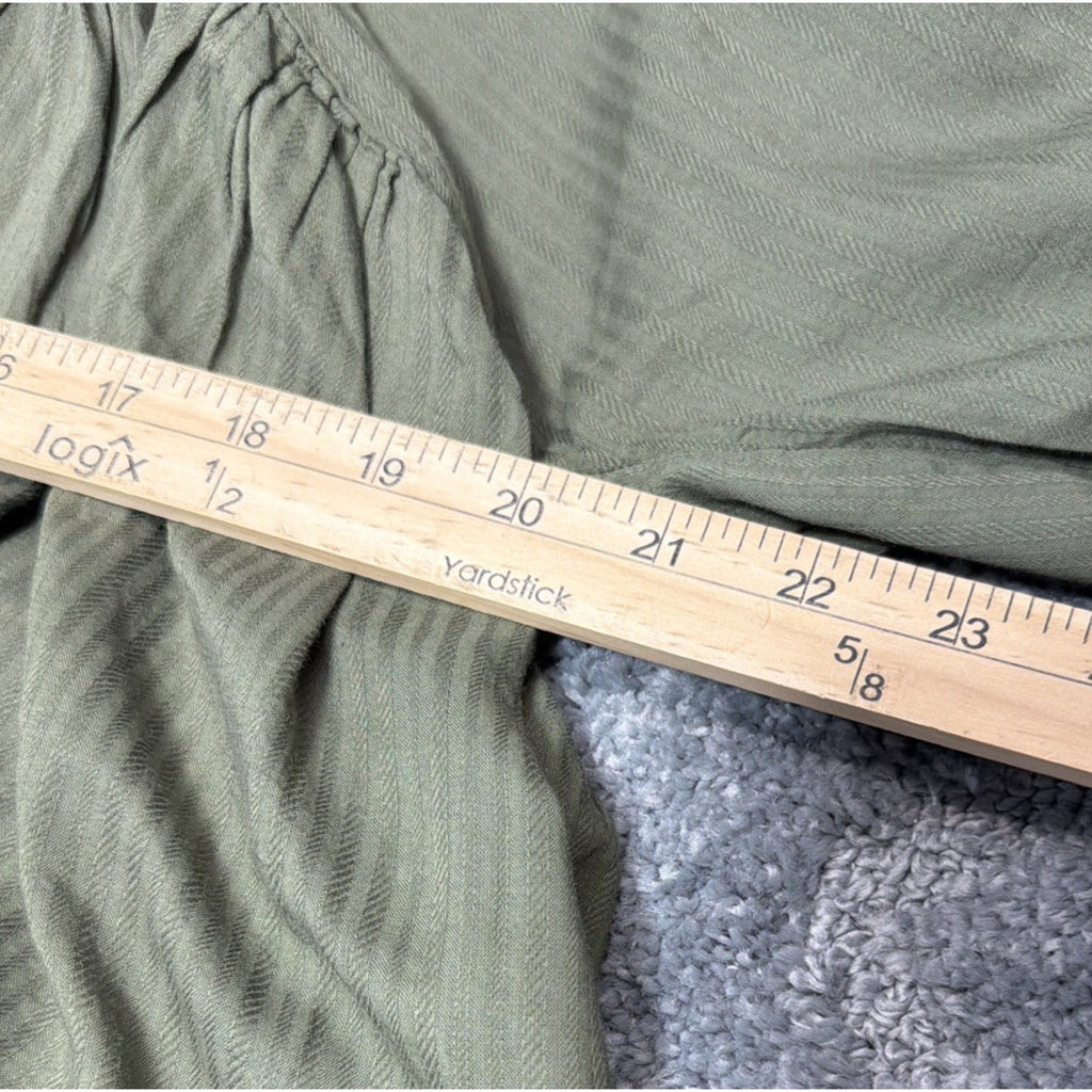 Banana Republic Women's Green Flutter Sleeve Blouse Boho Whimsy Lagenlook L