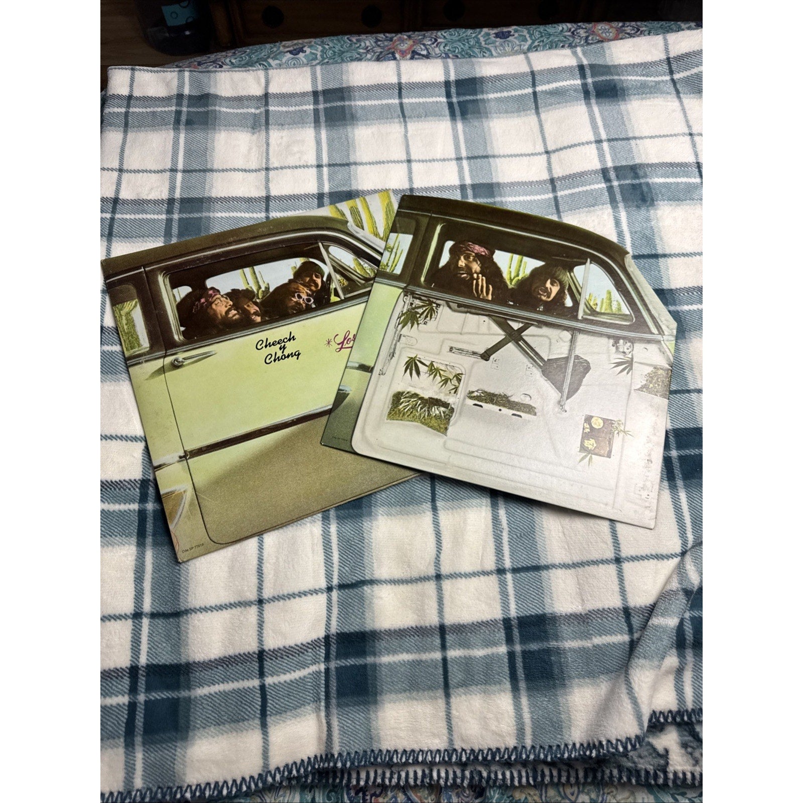 Cheech & Chong Los Cochinos LP 1973 Ode SP 77038 Die-Cut Car Door VG