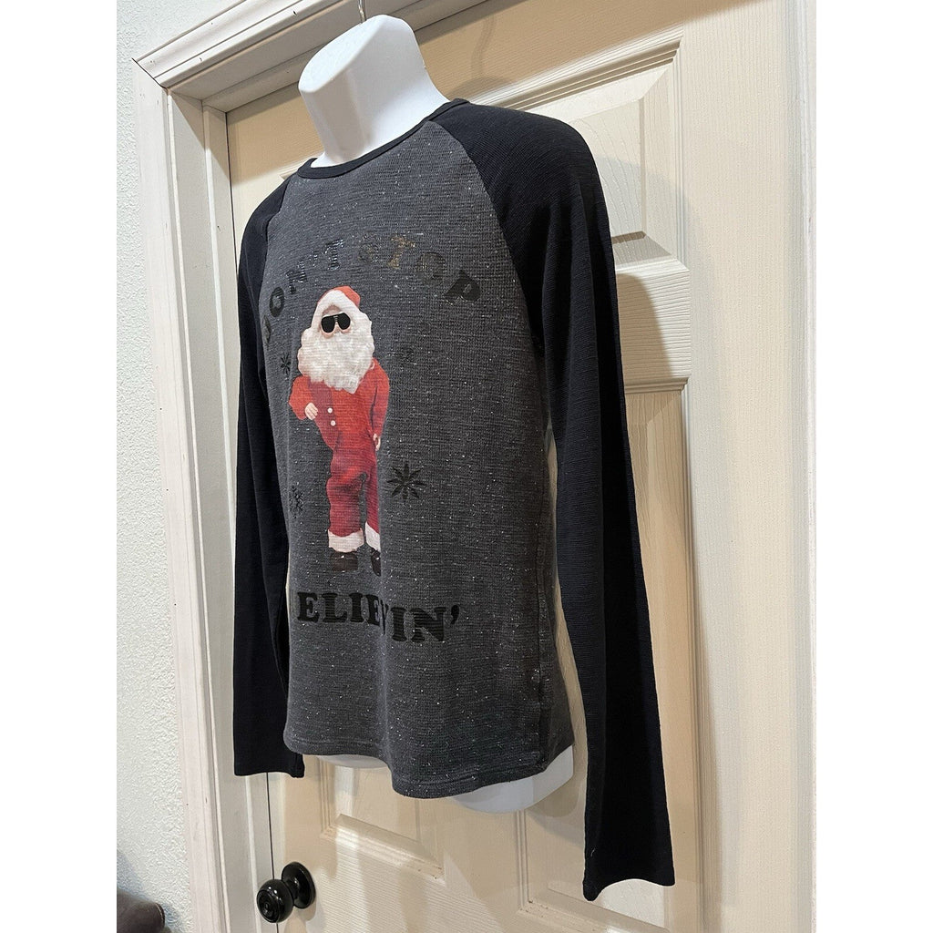 Aeropostle Gray Santa Claus Don't Stop Believing Shirt Men's Size Small