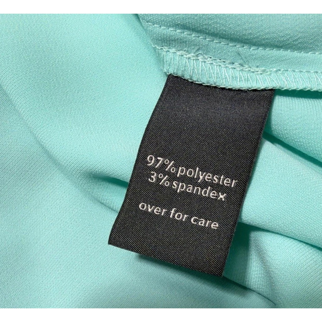 New THE LIMITED Collection Plus 1X Aruba Blue Asymmetric Ruffle Front Blouse