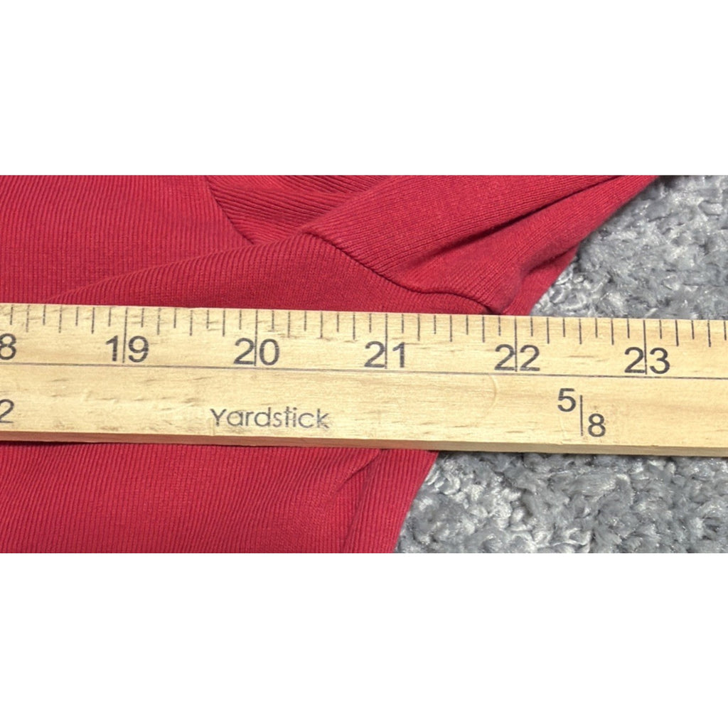 Chico's Women The Ultimate Tee Size L Red Pima cotton 3/4 Sleeve Shirt