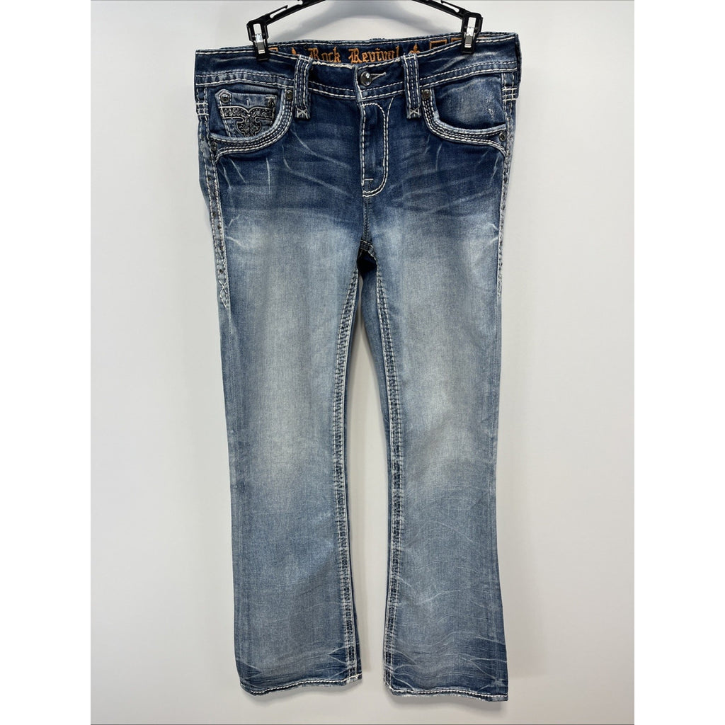 Rock Revival Women's Yanka Mid-Rise Boot Jeans Size 29