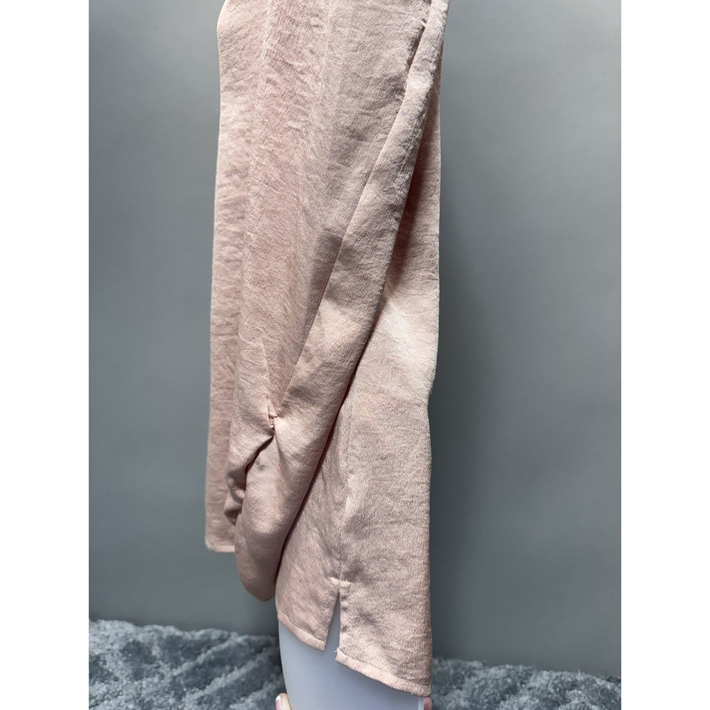 Express Oversized Boxy Puff 3/4 Sleeve V-Neck Pink Blouse Women’s Size Small