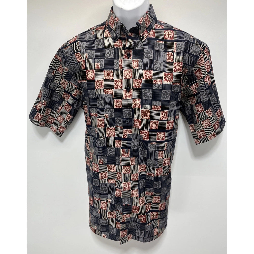 Daniel Cremieux Signature Collection Shirt Men’s M Navy Red Allover Print Cotton