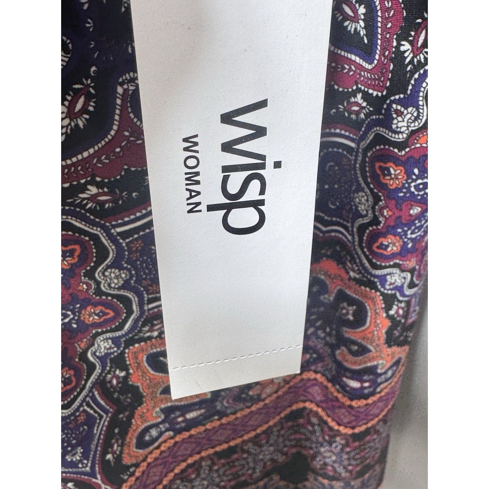 Wisp Women's 14W Dress Boho Mandalas Stretchy Black Orange Festival Purple NWT