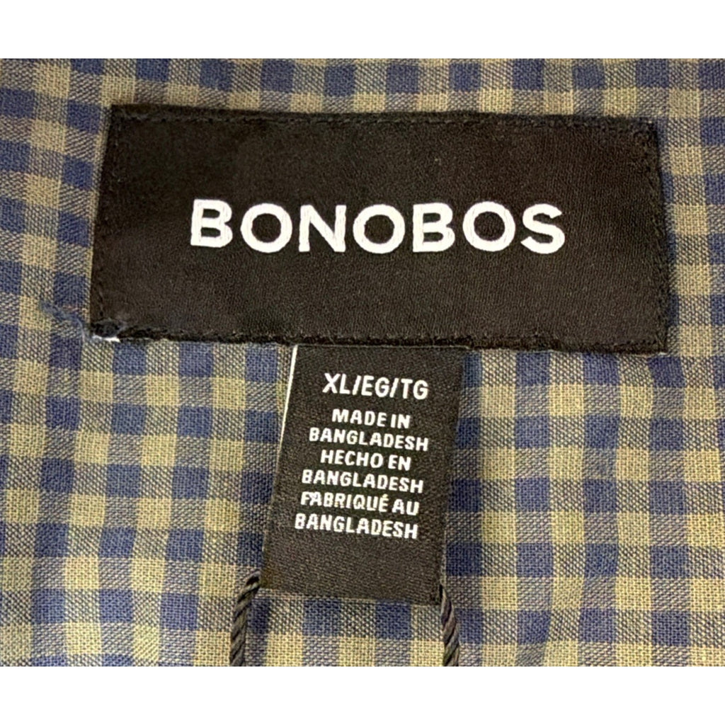 NWT Bonobos Button Up Shirt Mens XL Green Check Plaid Stretch Long Sleeve Slim