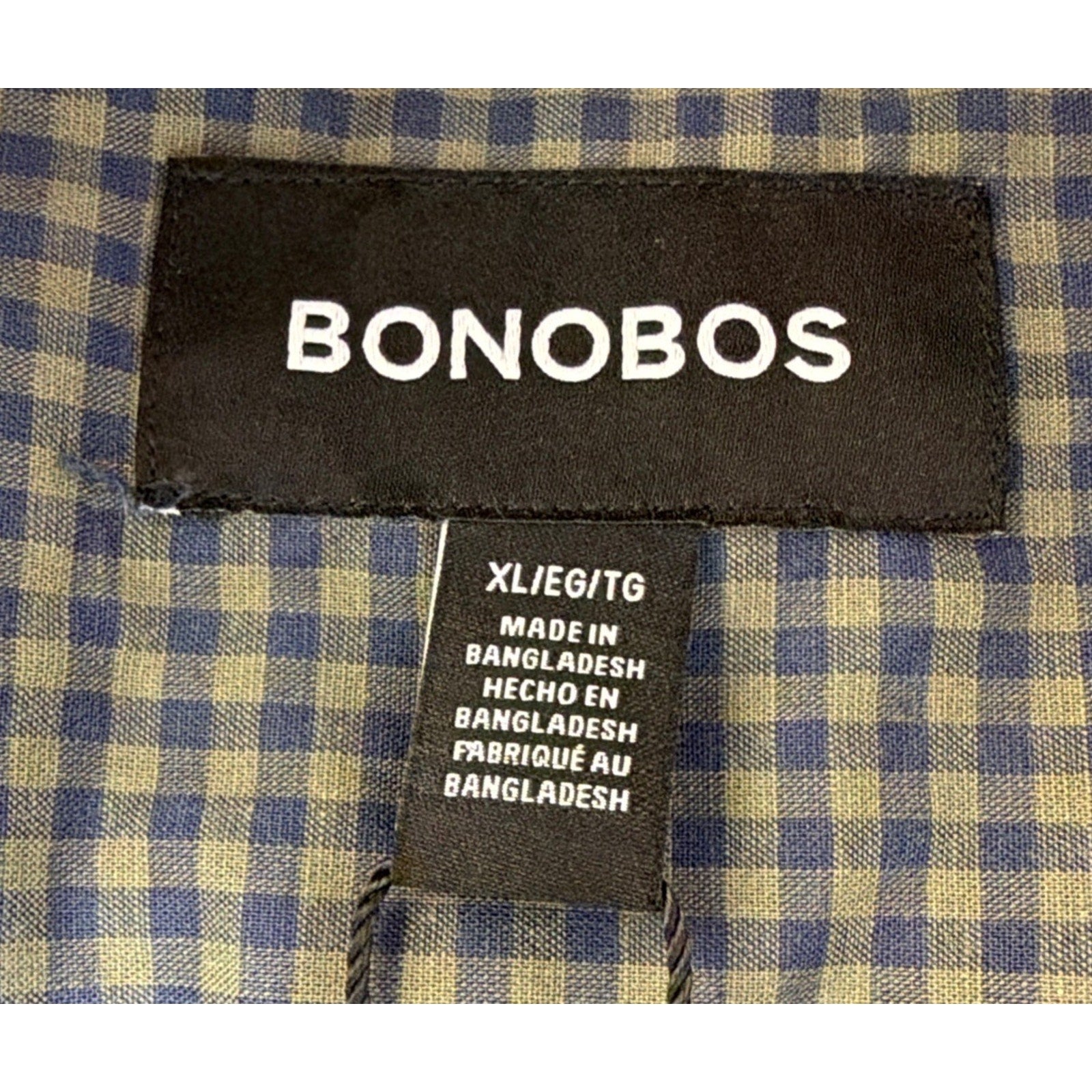 NWT Bonobos Button Up Shirt Mens XL Green Check Plaid Stretch Long Sleeve Slim