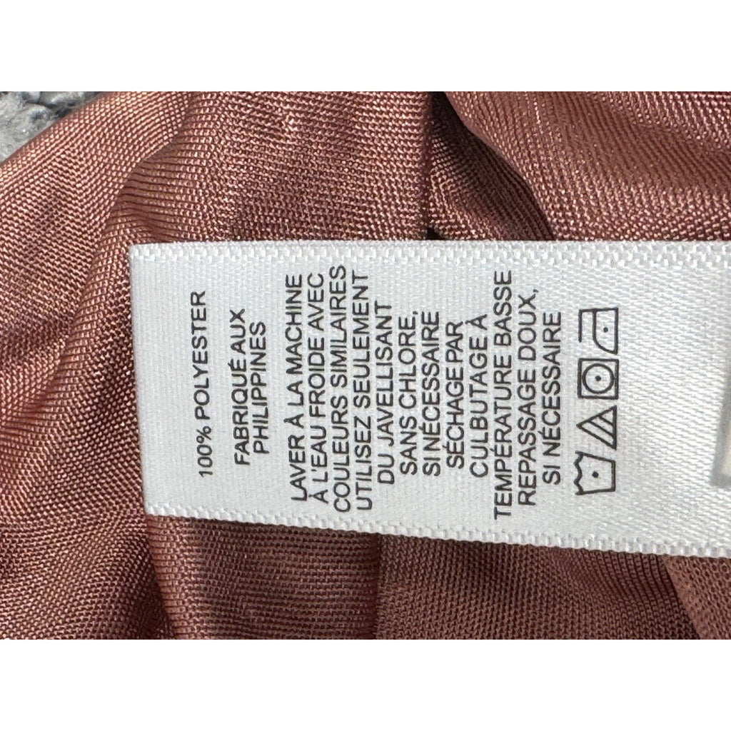 Express Blouse Ginger Pink Ruched Long Sleeve Silky Top shirt Women’s Size M