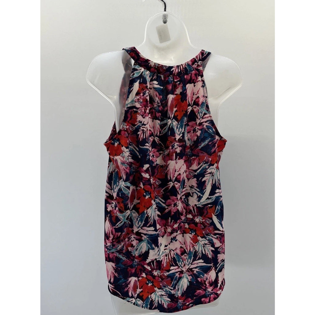 ROSE OLIVE Colorful Flowers V Neck Sleeveless Top Size S Womens