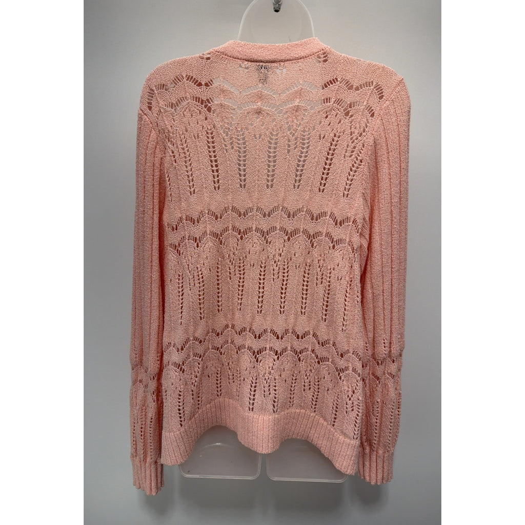 Torrid Pointelle Cardigan V-Neck Sweater Pink Torrid size 1 / 1X /