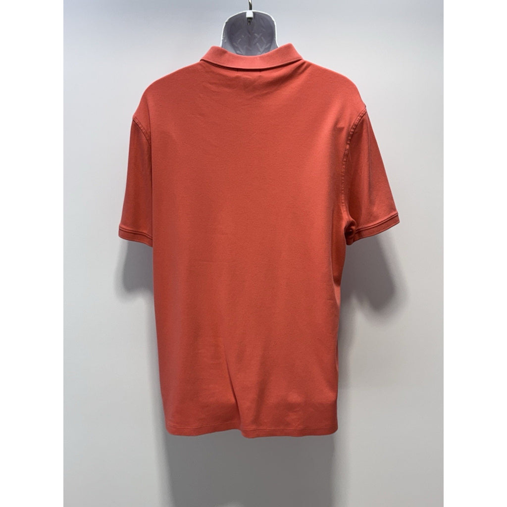 Calvin Klein Polo Regular-Fit Smooth Cotton Logo Shirt Coral Red Men’s Size XL