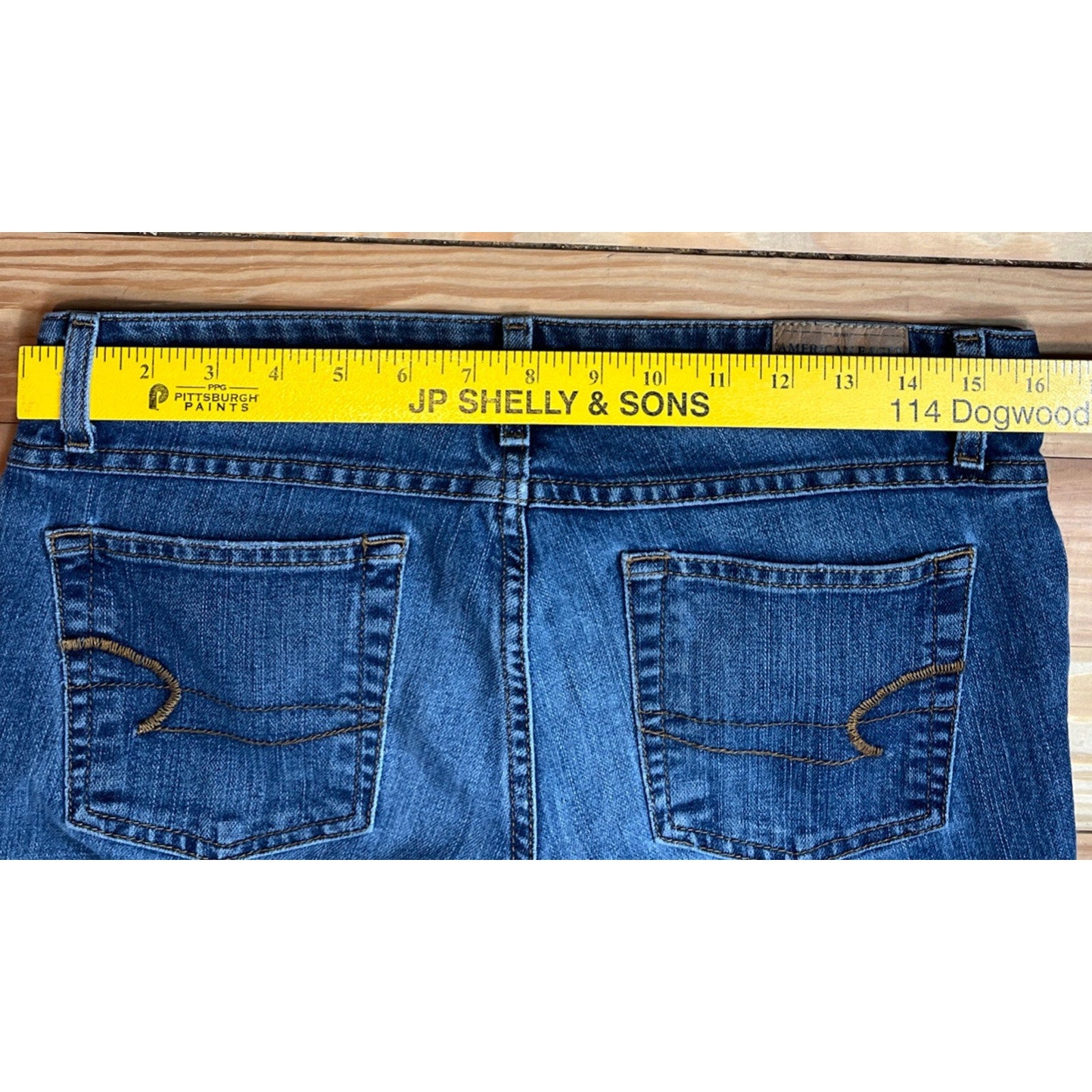 American Eagle Women's Stretch Boot Jeans Size 6 Embroidered Y2K 30.5" Inseam