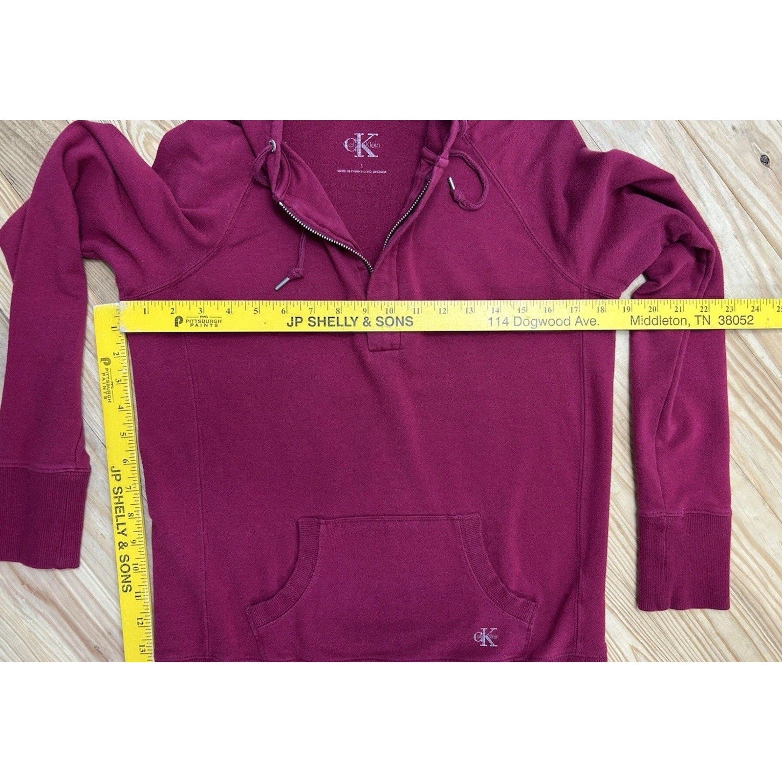 Women's Calvin Klein Lightweight Maroon Hoodie Sz S