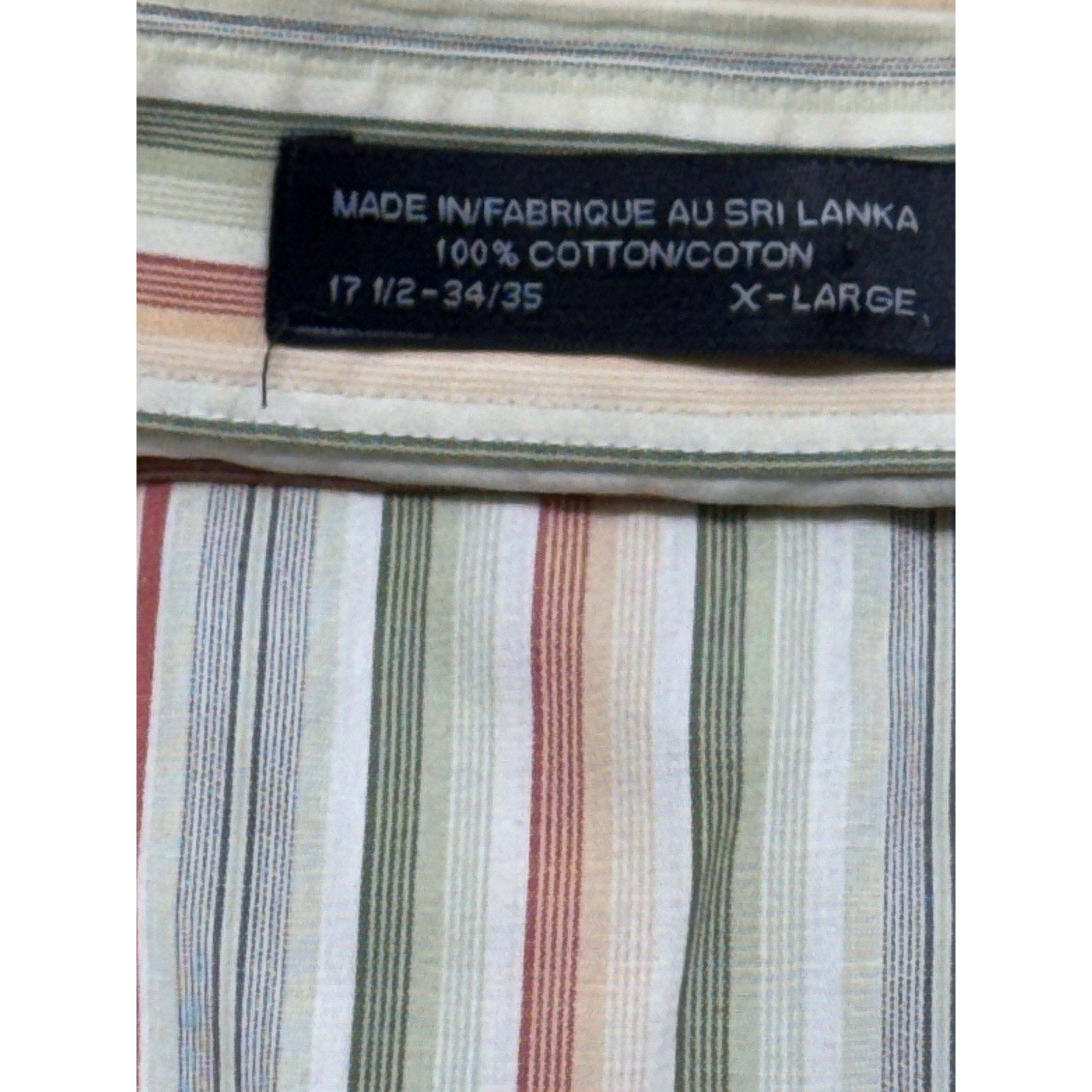 Claiborne Striped Green Wrinkle Free Modern Fit Men’s Size XL