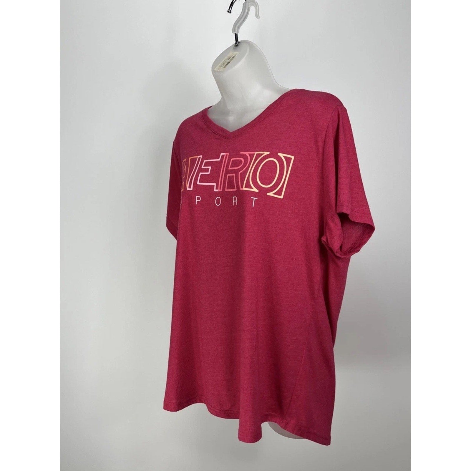 Aeropostale Sport Pink Short Sleeve V Neck T-Shirt Women's Size 1X NEW