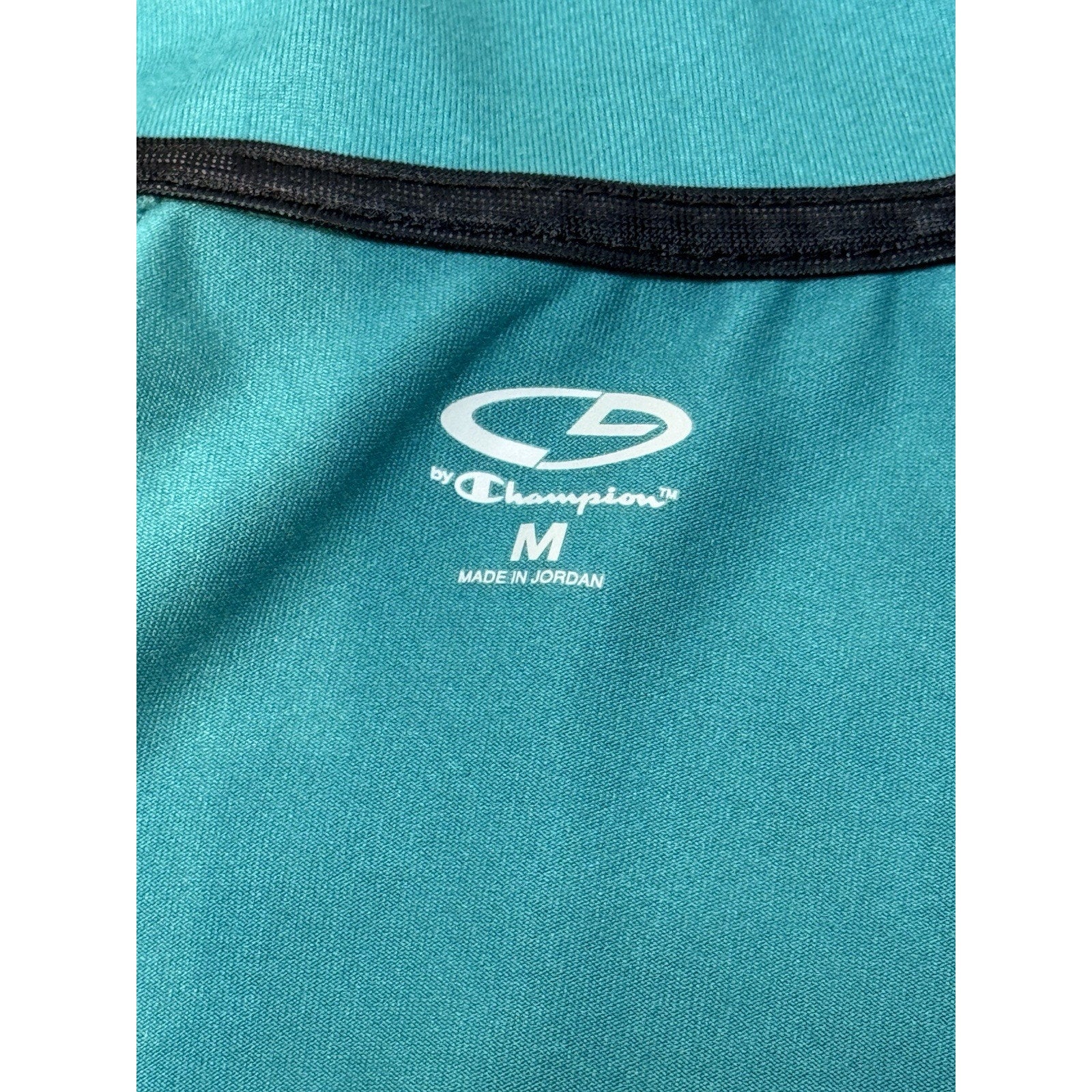 Champion Womens Track Jacket Medium Teal Performance Zip Gym Athleisure Athletic
