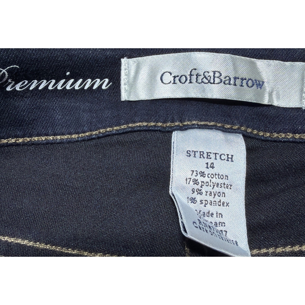 2019 Croft & Barrow Rinse Blue Stretch Jean Bootcut Premium Denim Jeans 14 NWT