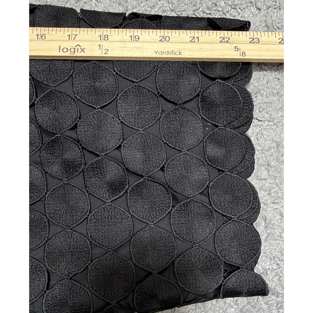 Ann Taylor Petite 2PC Black Textured Circle Applique Top Pants Set 6P Bottom S