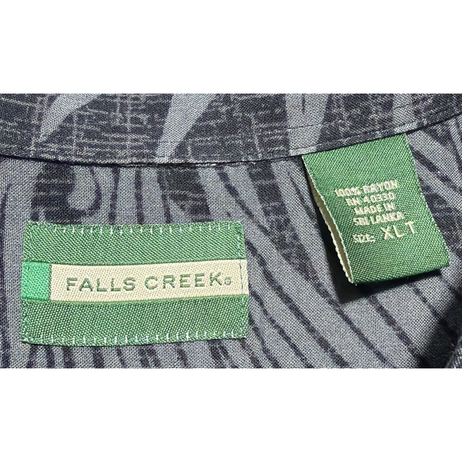 Falls Creek Men’s XL Tall 100% Rayon Short Sleeve Hawaiian Shirt Beach Resort
