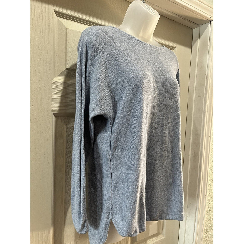 Michael Kors Size M Gray Long Tunic Sweater Long Sleeve Lightweight Women Logo
