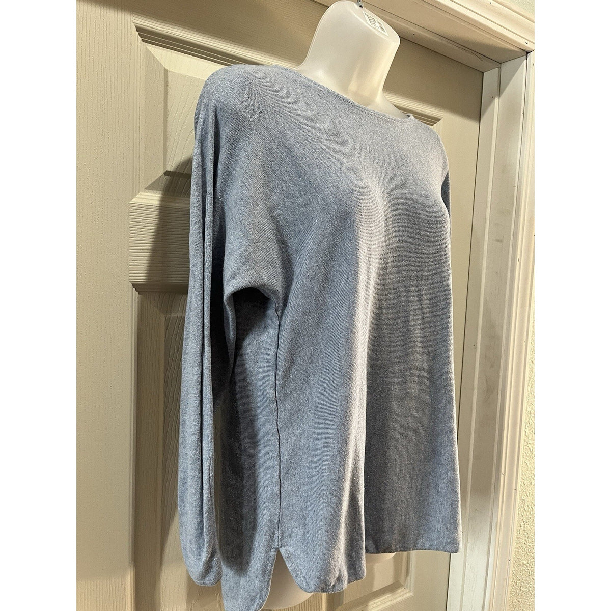 Michael Kors Size M Gray Long Tunic Sweater Long Sleeve Lightweight Women Logo