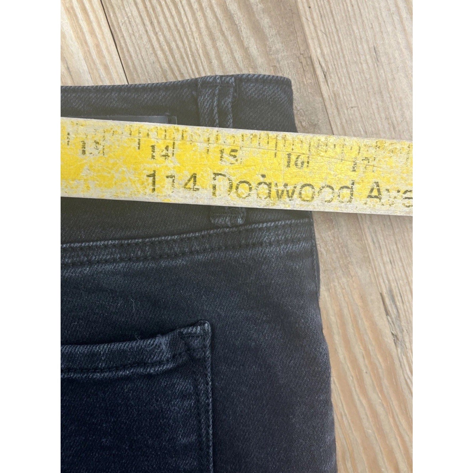 Risen Jeans Women Flared Black Denim Button Fly High Rise Los Angeles 13/31x32