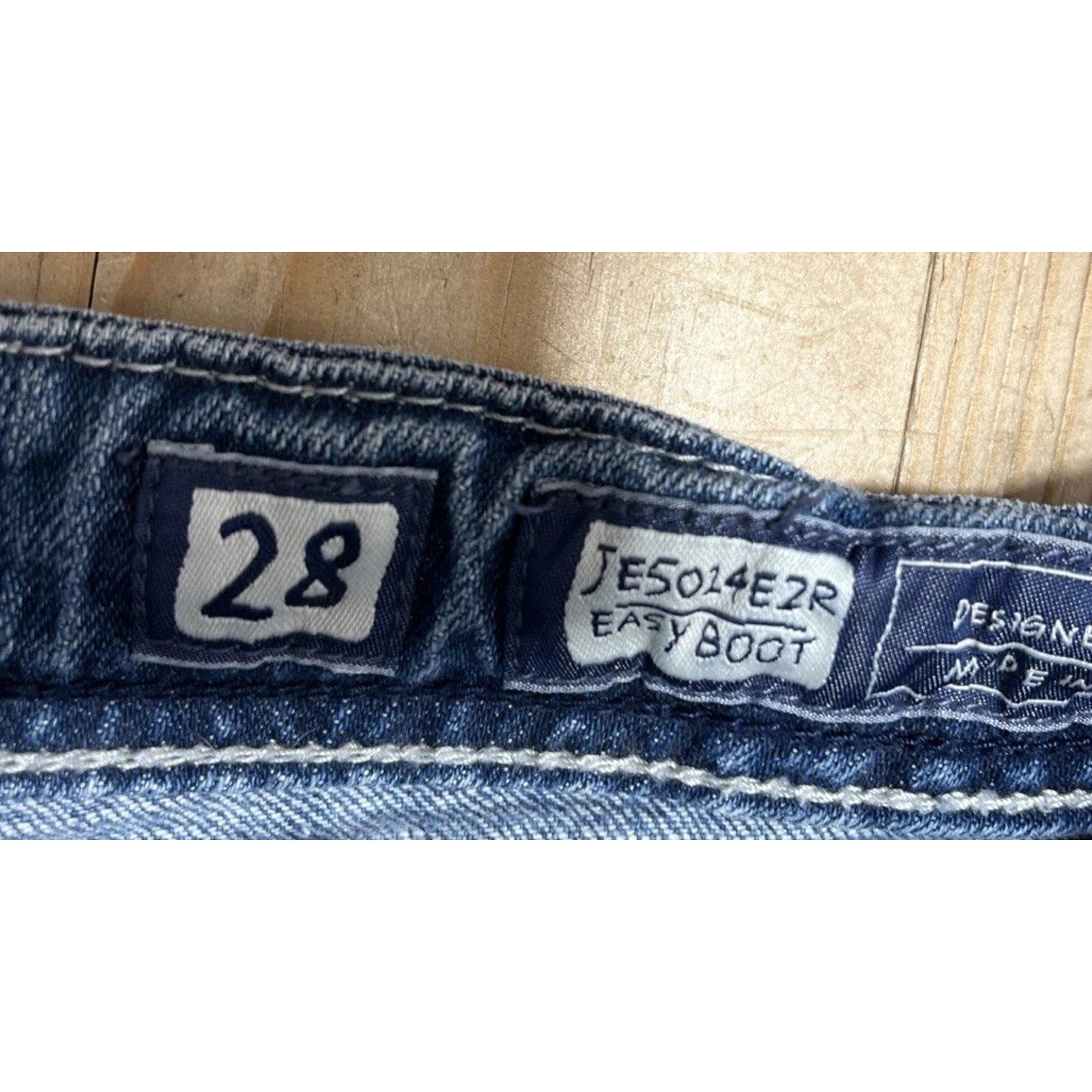 Y2K Miss Me Signature Easy Boot Bootcut Jeans Embellished Flap Pockets 28x29